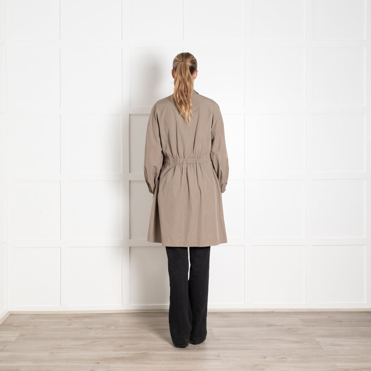 Bimba Y Lola Khaki Cinch Waist Trench Coat