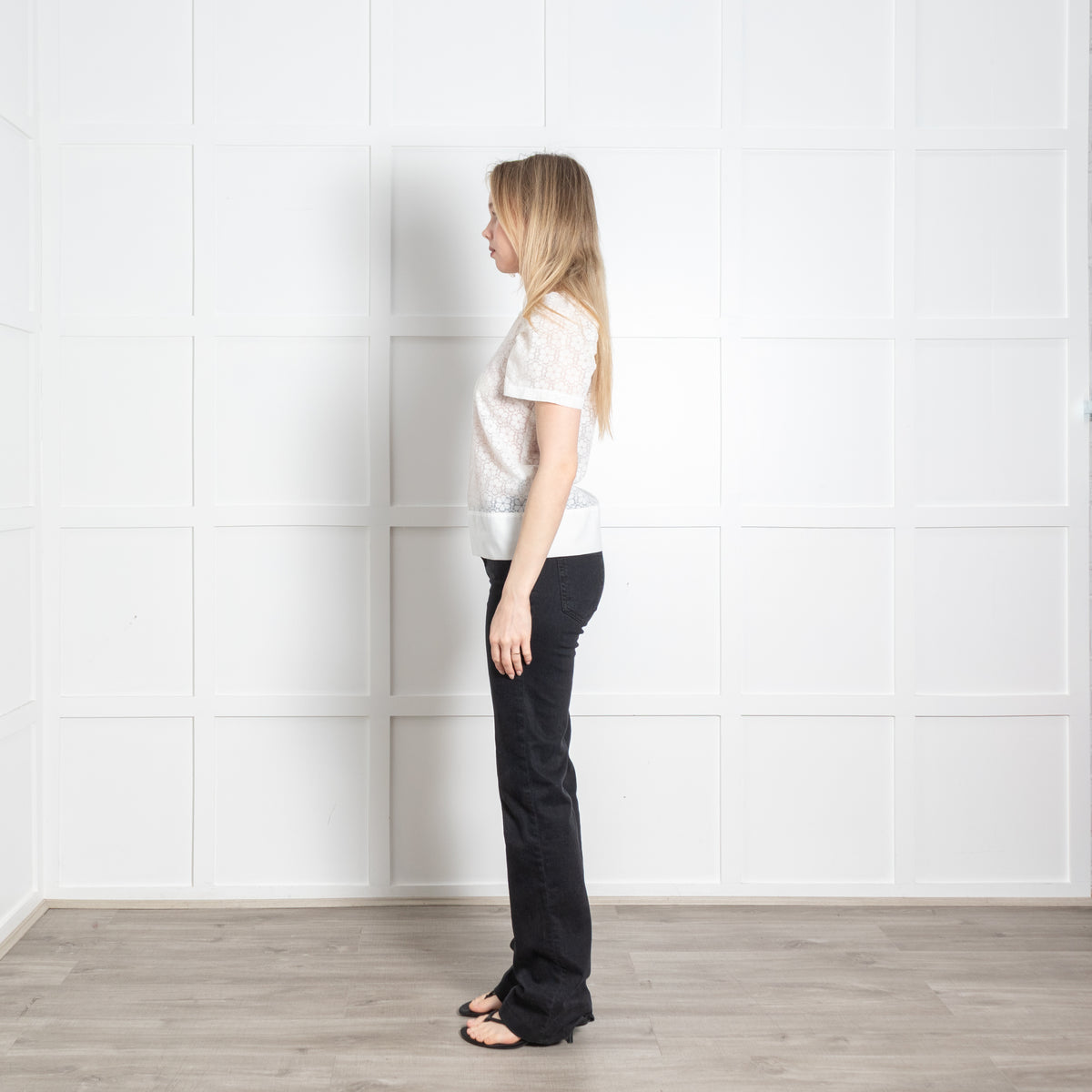 See By Chloe Cream Sheer Short Sleeve Top