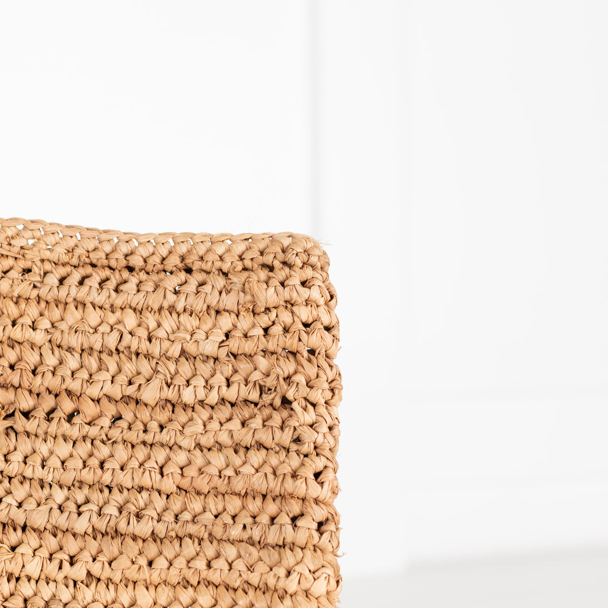 Manebi Raffia Clutch with Leather Palm Tree Closure