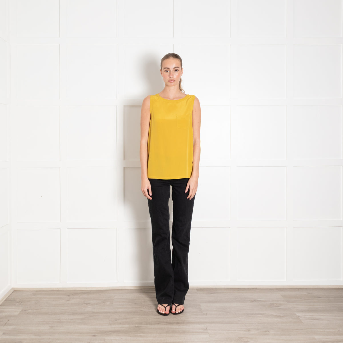 Joseph Mustard Yellow Silk Sleeveless Vest Top