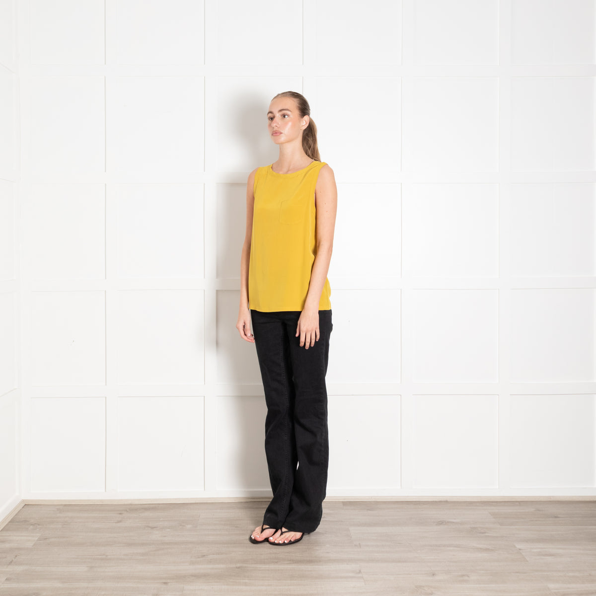 Joseph Mustard Yellow Silk Sleeveless Vest Top