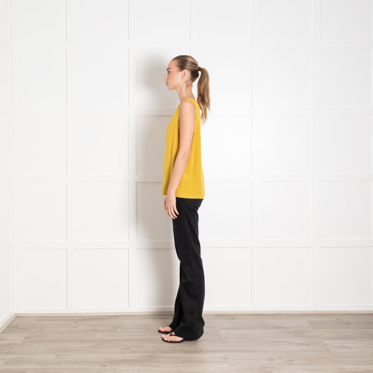 Joseph Mustard Yellow Silk Sleeveless Vest Top