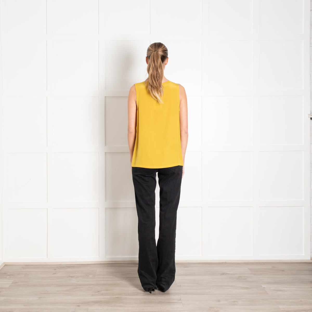 Joseph Mustard Yellow Silk Sleeveless Vest Top