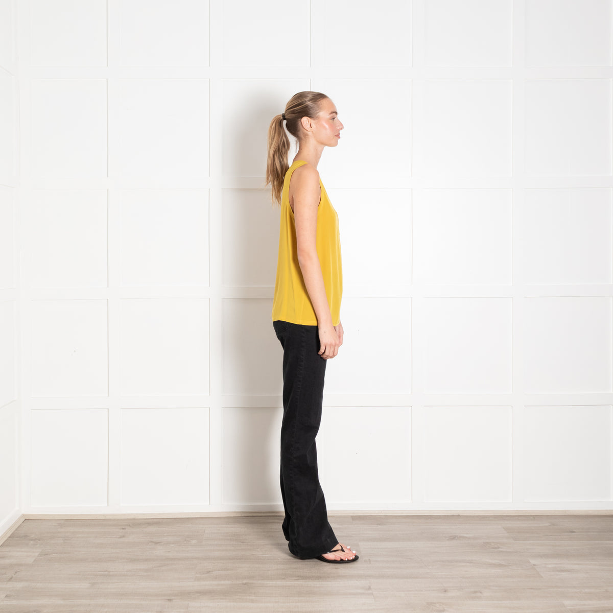 Joseph Mustard Yellow Silk Sleeveless Vest Top