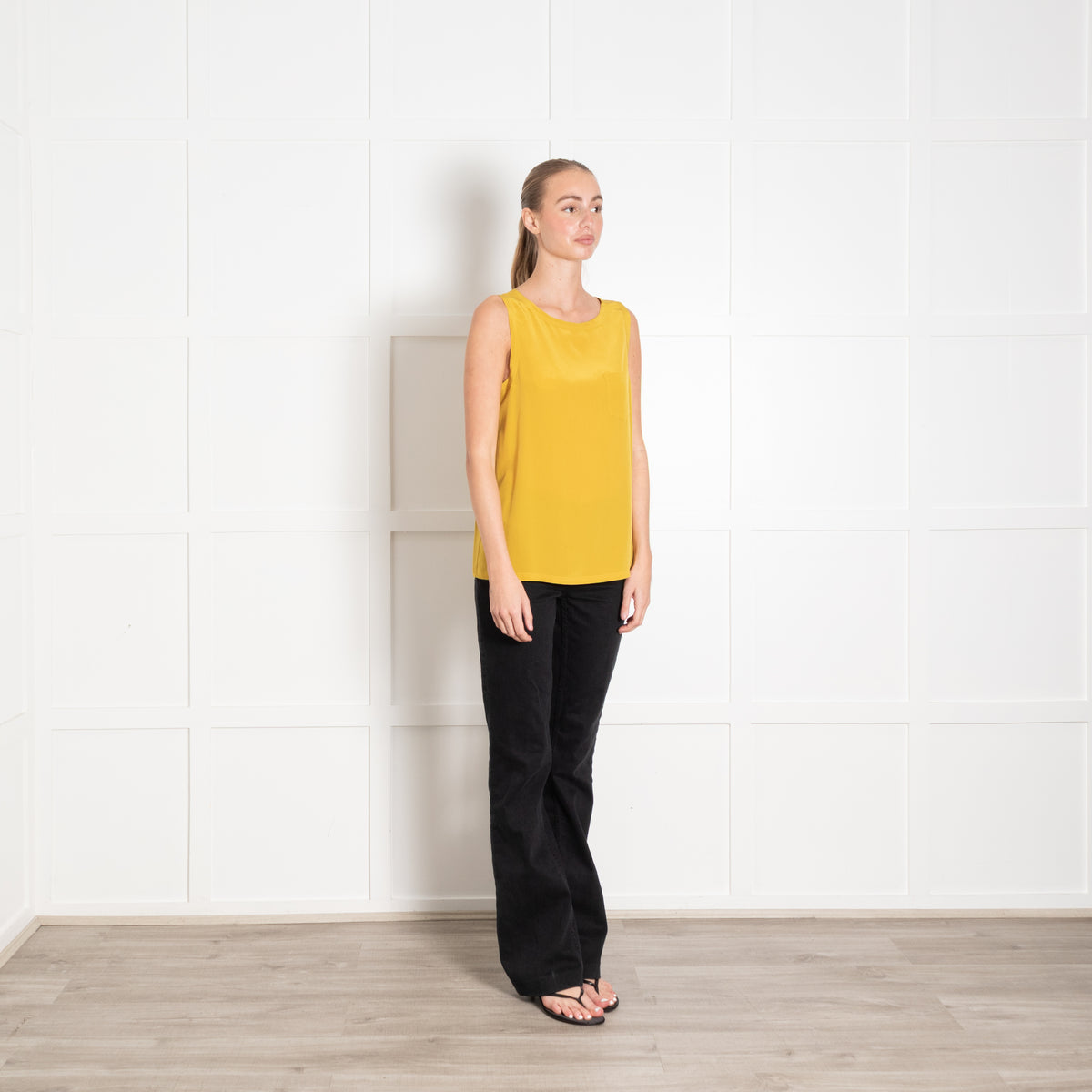 Joseph Mustard Yellow Silk Sleeveless Vest Top