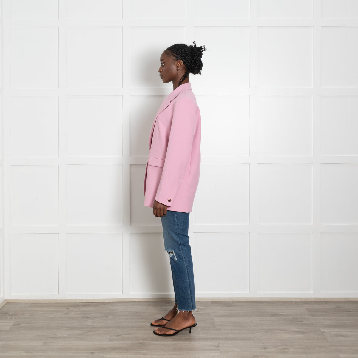 Samsoe Samsoe Pink Single Breasted Straight Fit Blazer