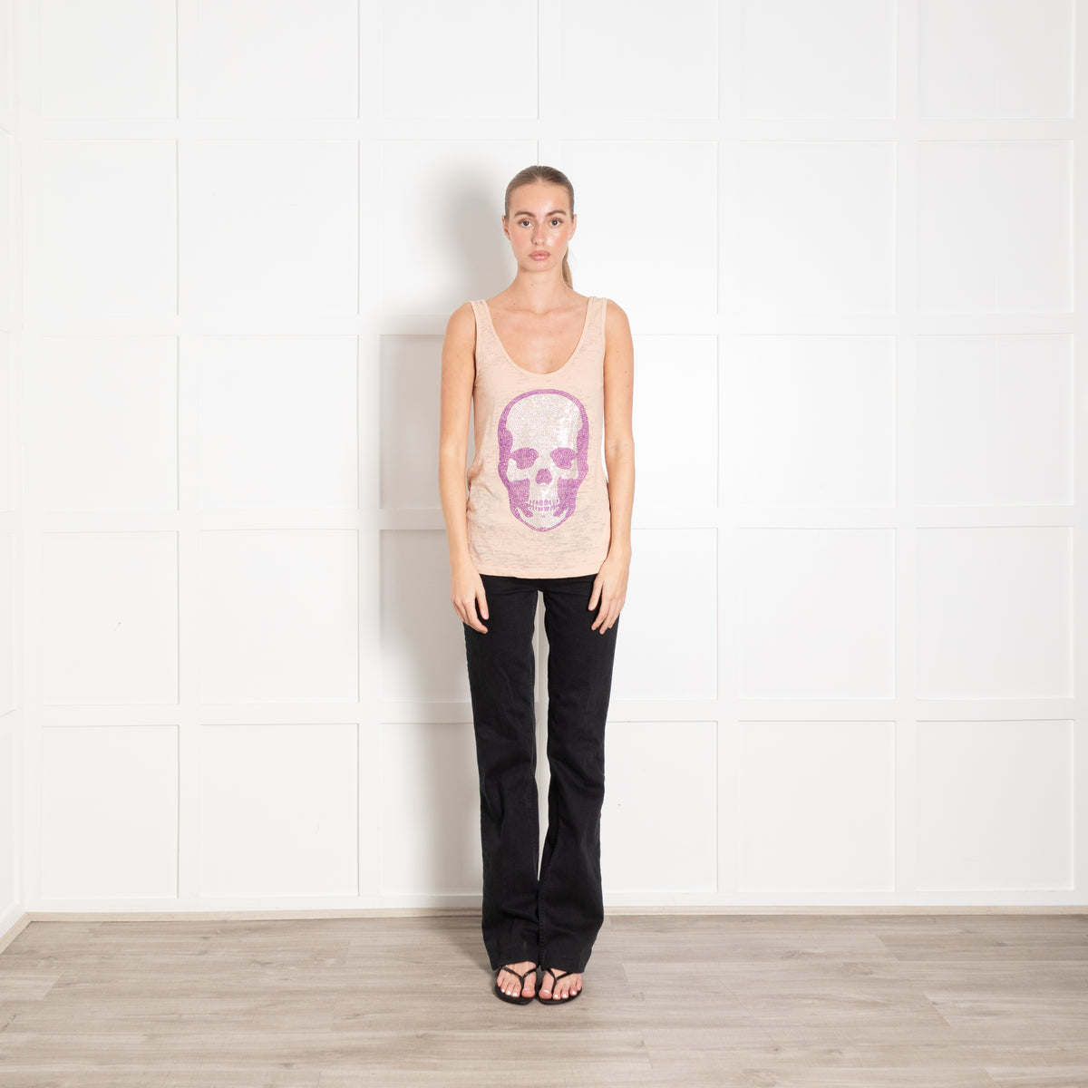 e.vil Nude Skull Embellished Vest
