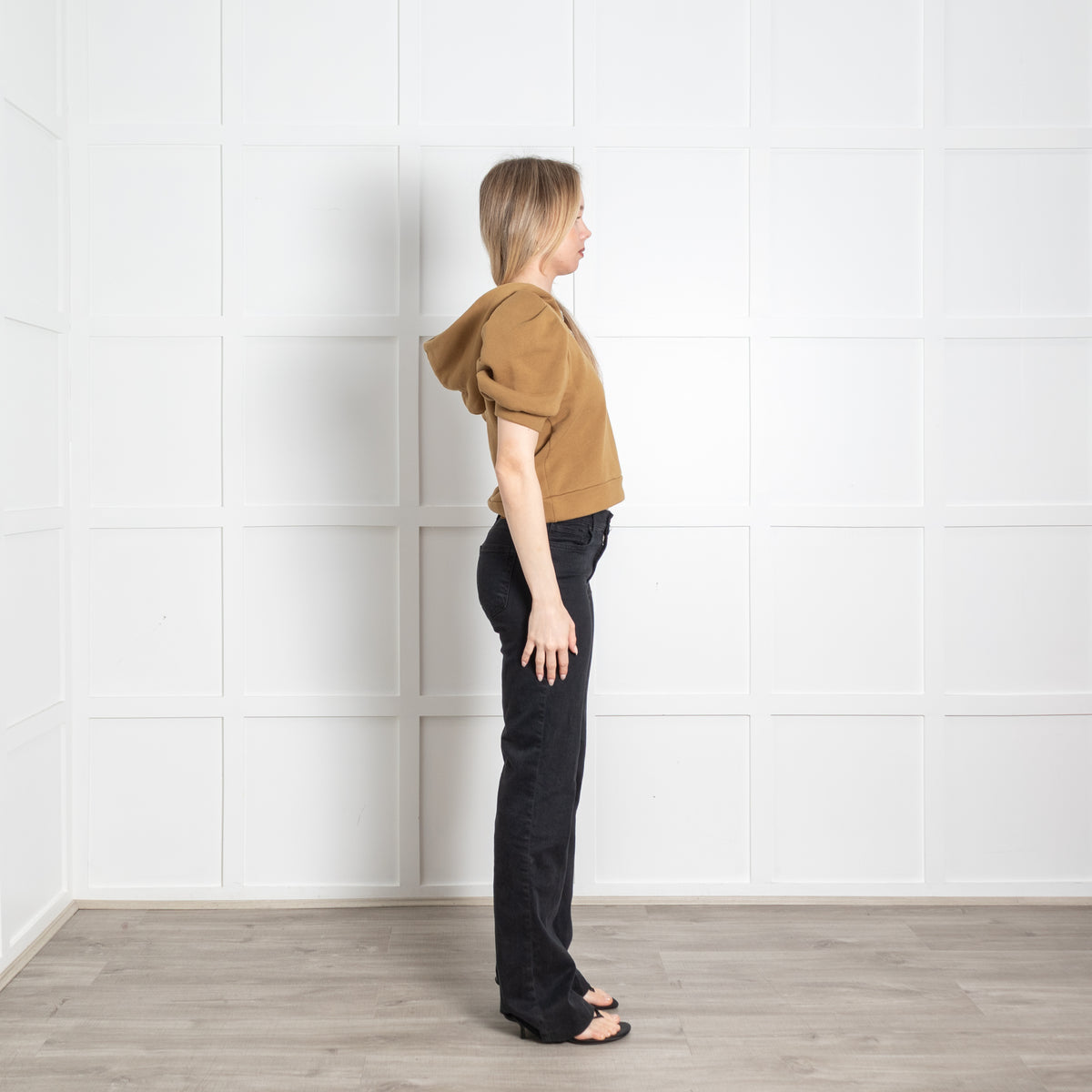 Bash Khaki Diamanté Buttons Short Sleeves Hoodie