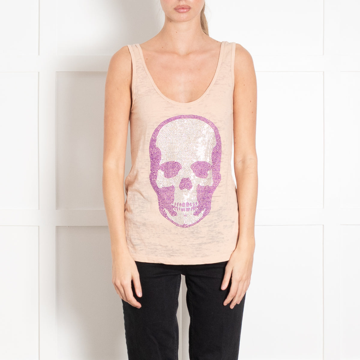 e.vil Nude Skull Embellished Vest