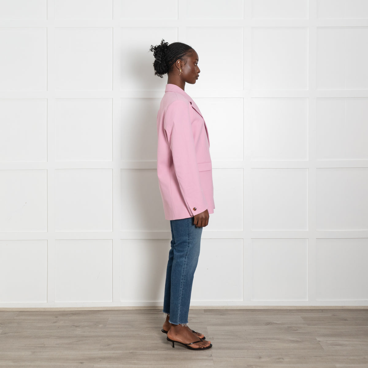 Samsoe Samsoe Pink Single Breasted Straight Fit Blazer