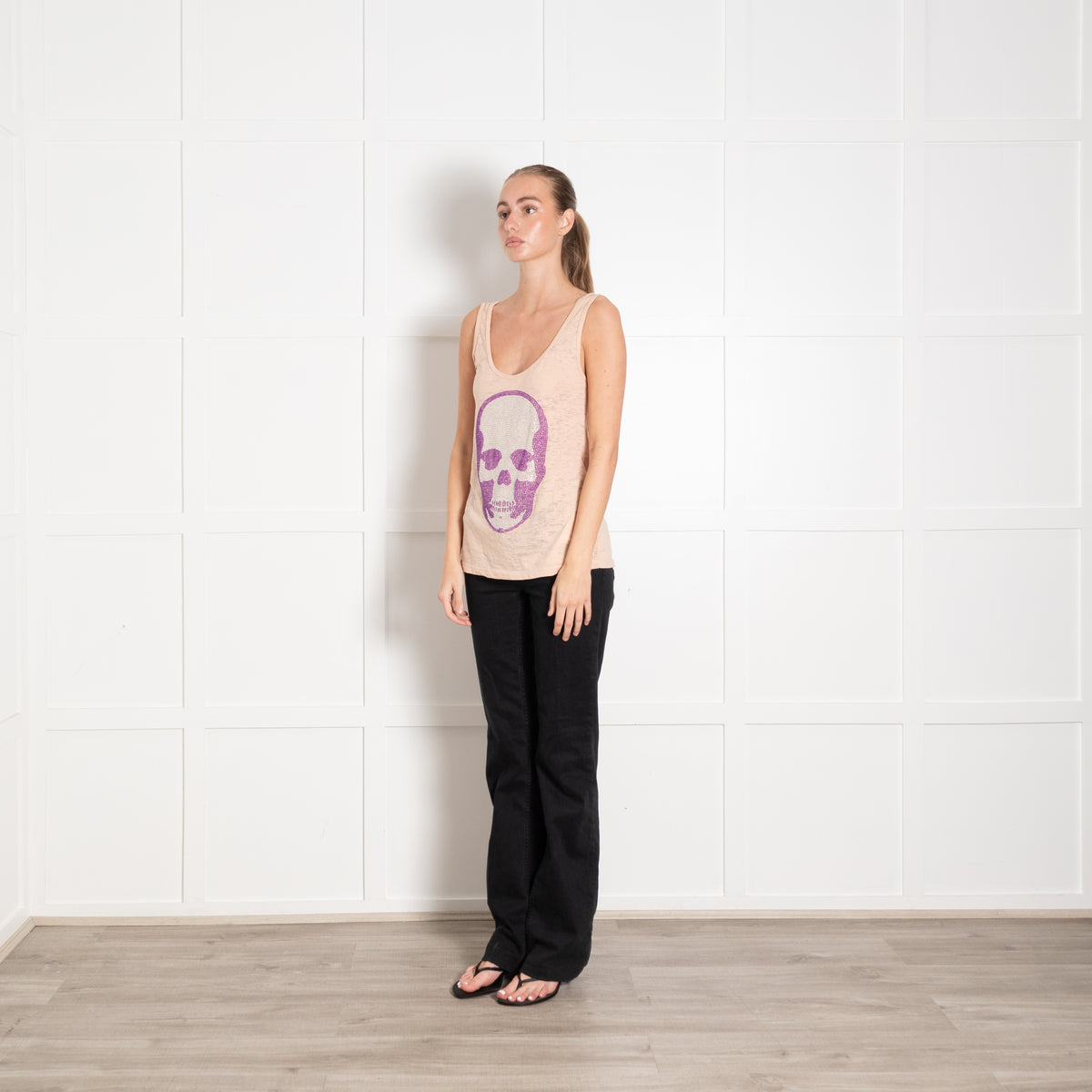 e.vil Nude Skull Embellished Vest