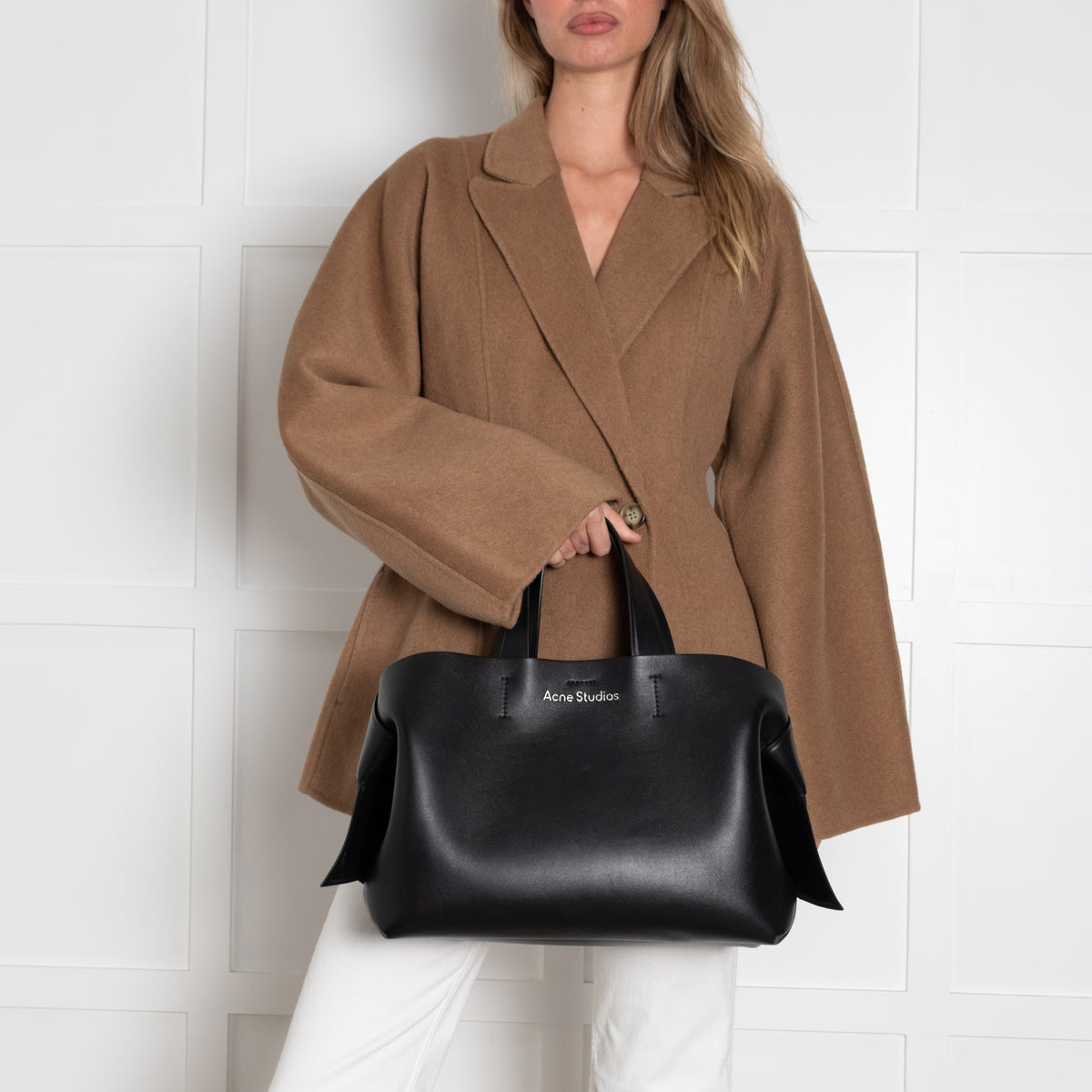 Acne Studios Black Leather Musubi Knot Tote