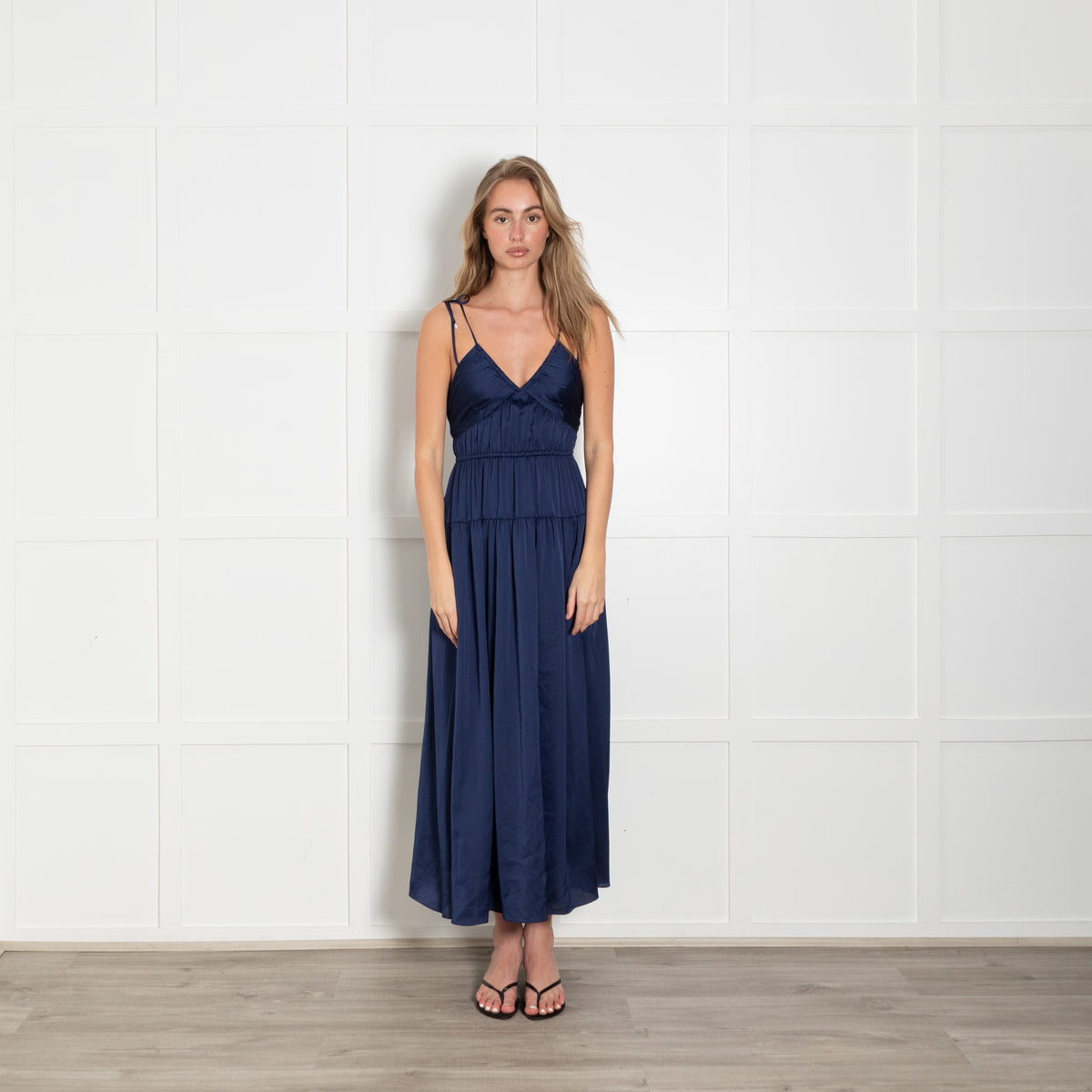 Derek Lam Navy Blue Strappy Midi Dress
