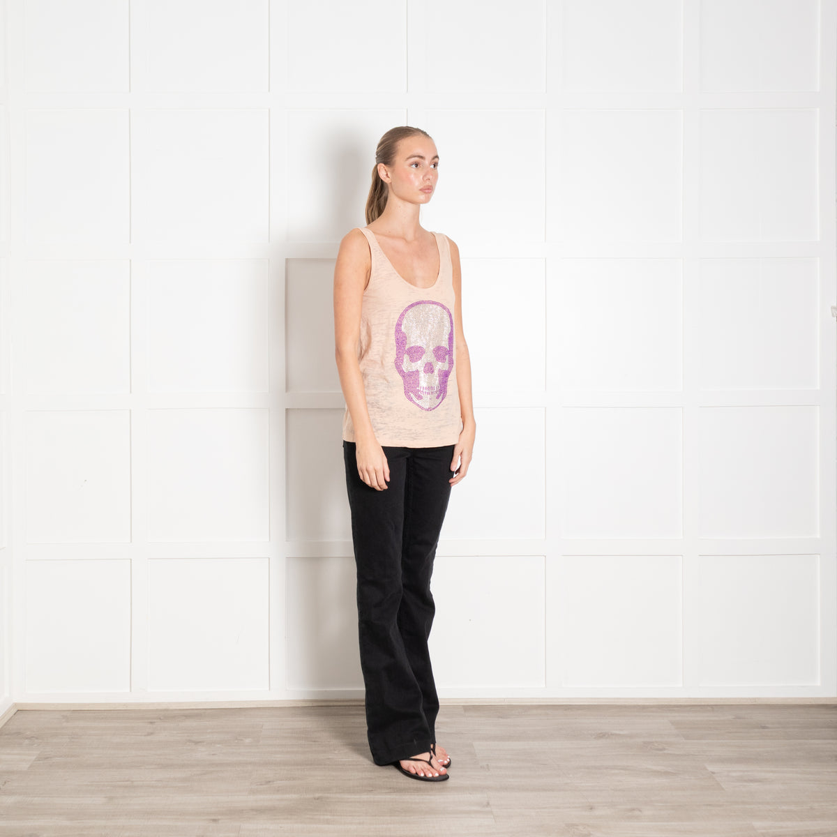 e.vil Nude Skull Embellished Vest