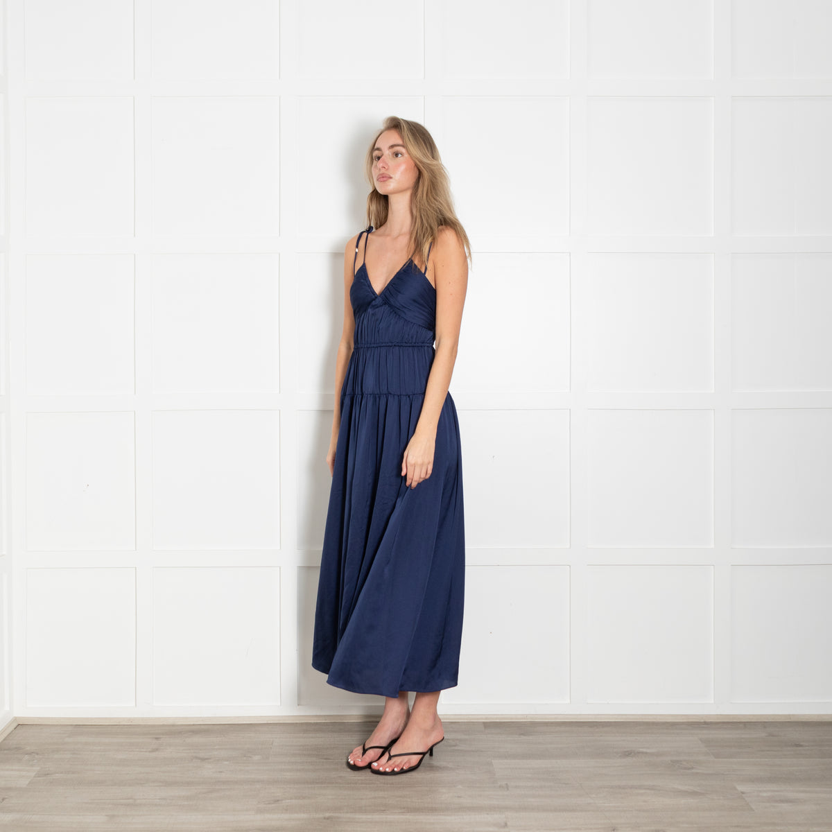 Derek Lam Navy Blue Strappy Midi Dress