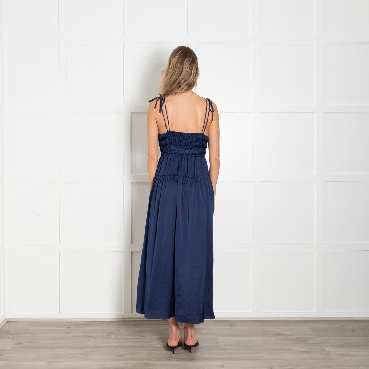 Derek Lam Navy Blue Strappy Midi Dress