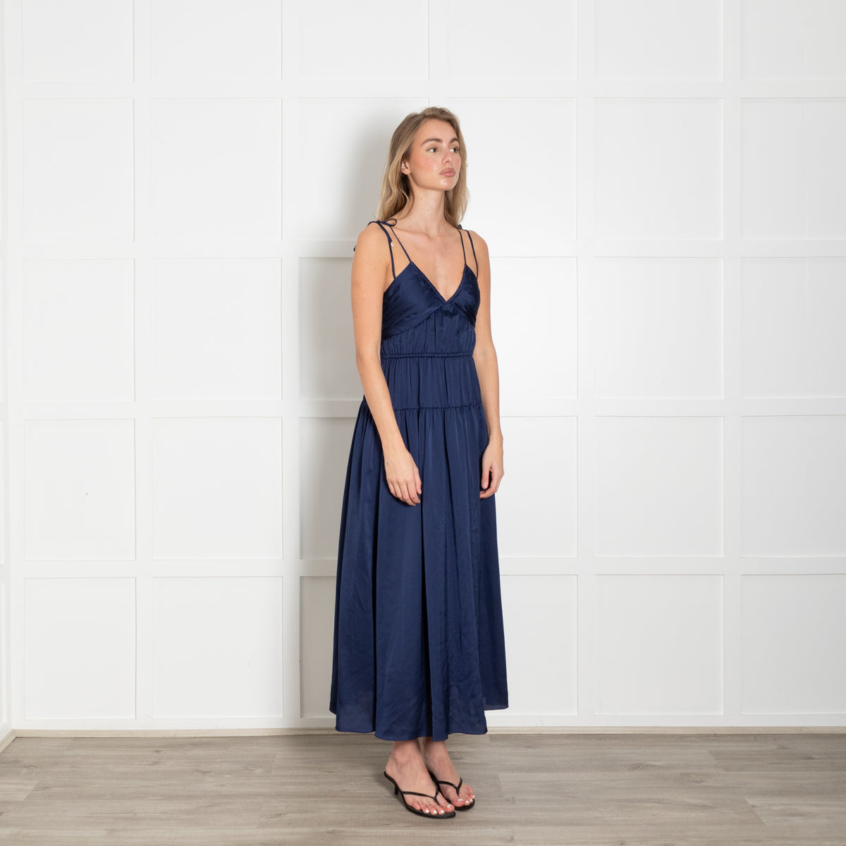 Derek Lam Navy Blue Strappy Midi Dress
