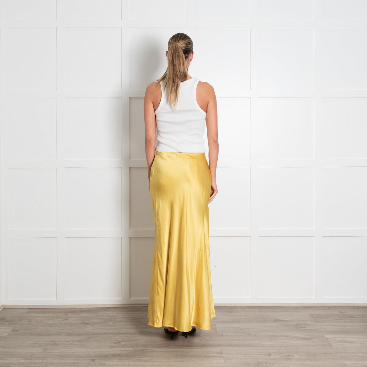 Lily and Lionel Yellow Button Front Maxi Skirt