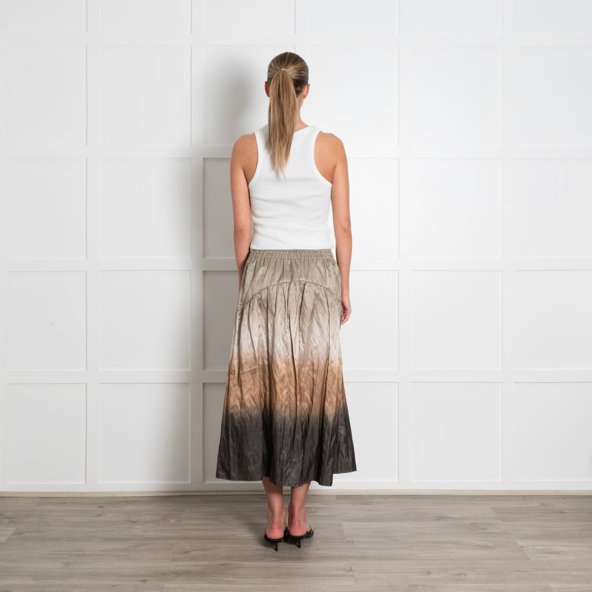 Vince Green Ombre Smock Waist Skirt