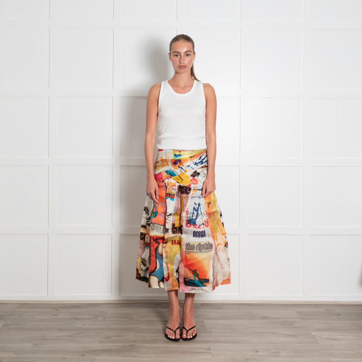 Zimmermann Brightside Draped Midi Skirt