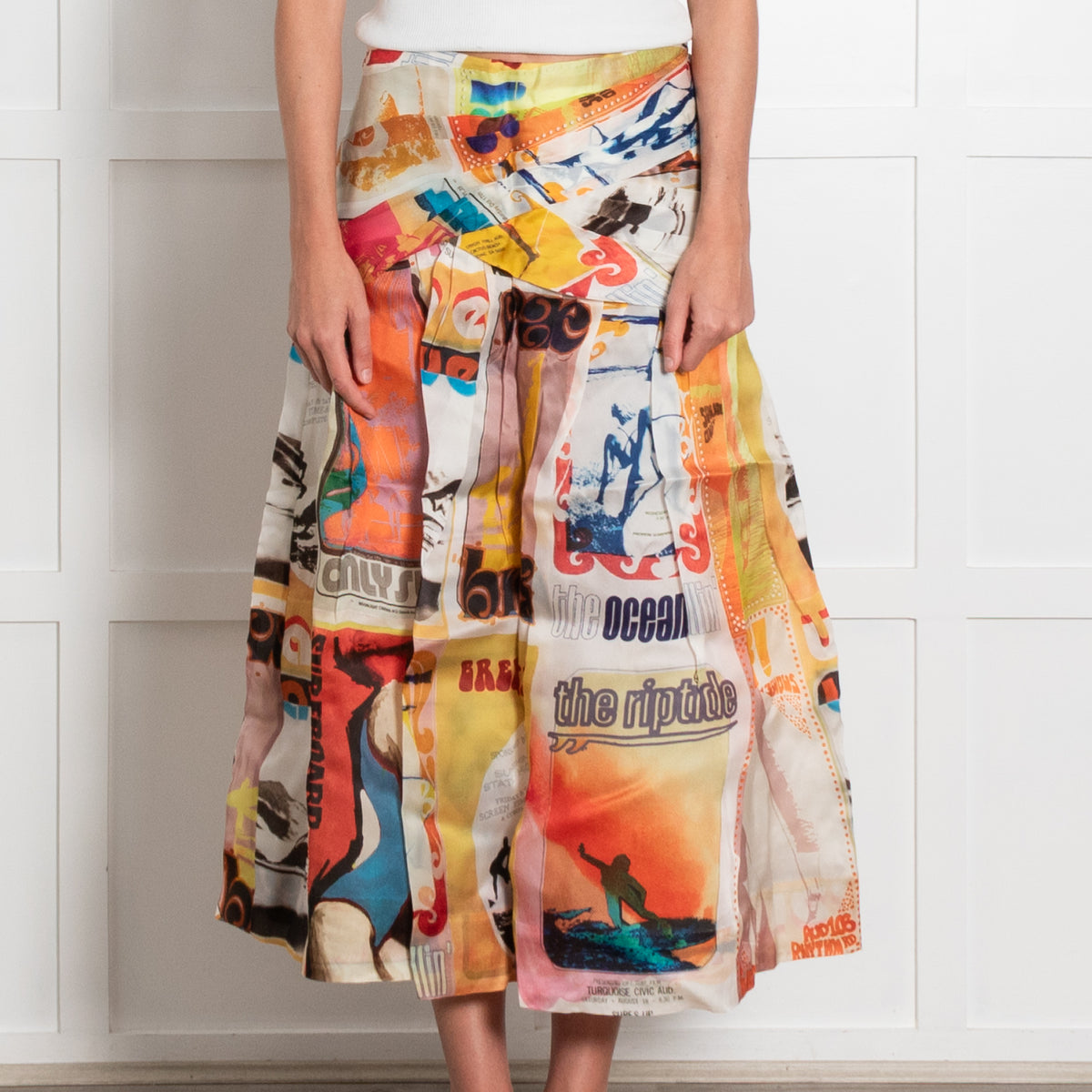 Zimmermann Brightside Draped Midi Skirt