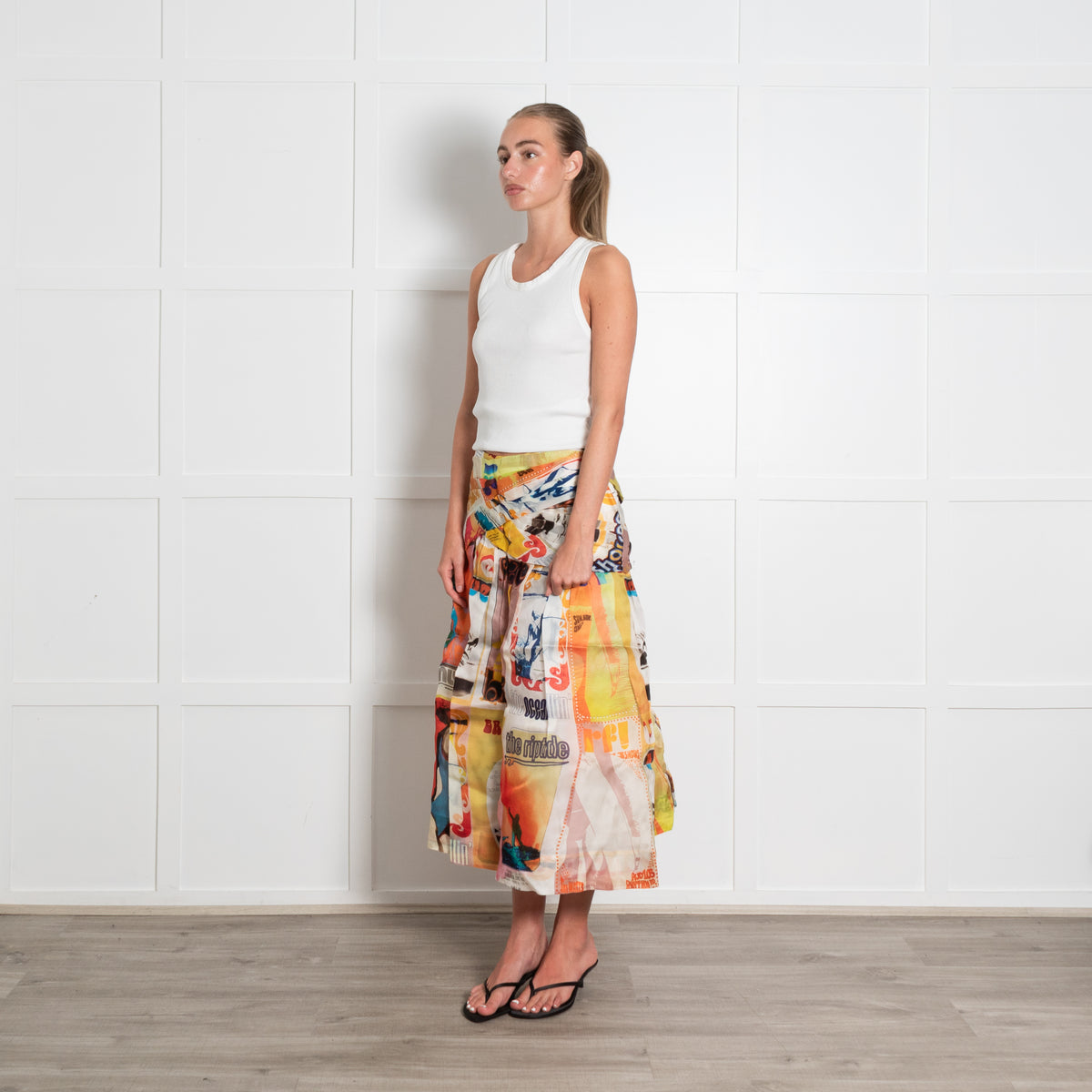 Zimmermann Brightside Draped Midi Skirt