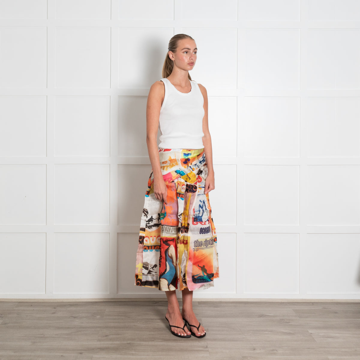 Zimmermann Brightside Draped Midi Skirt