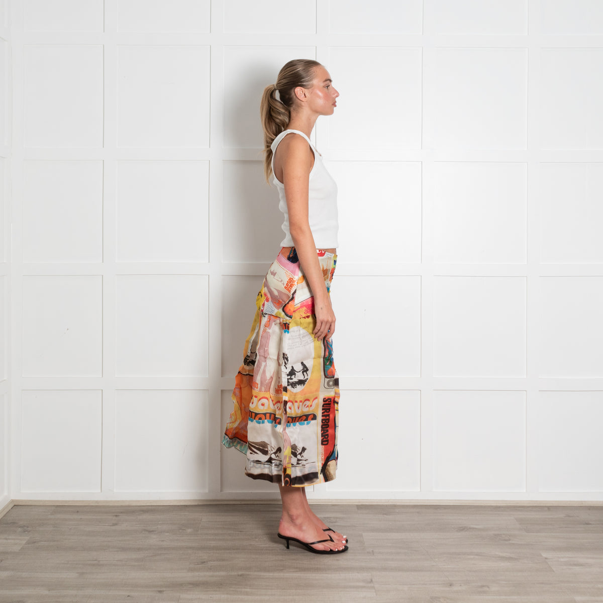Zimmermann Brightside Draped Midi Skirt