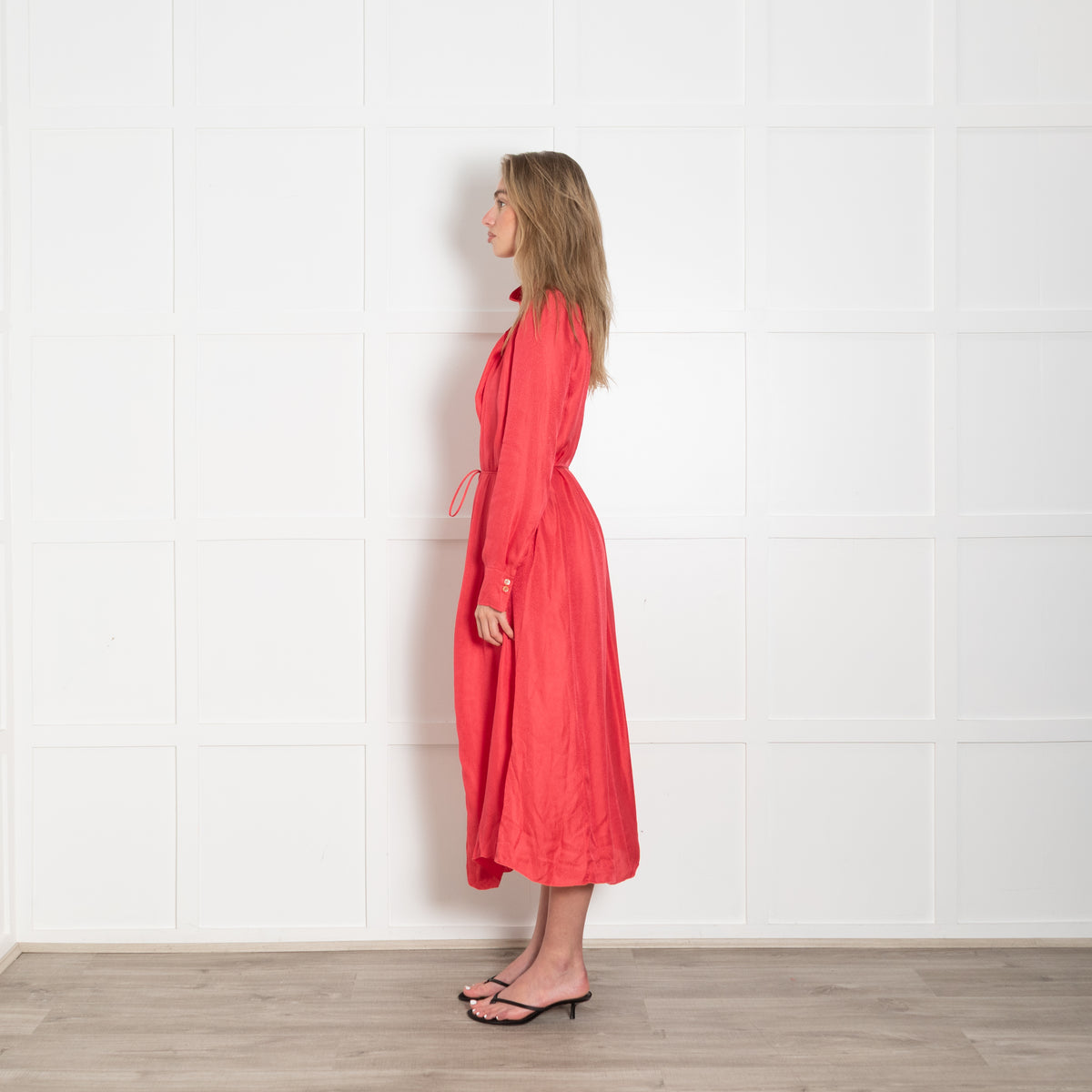 Forte Forte Berry Pink High Neck Midi Dress
