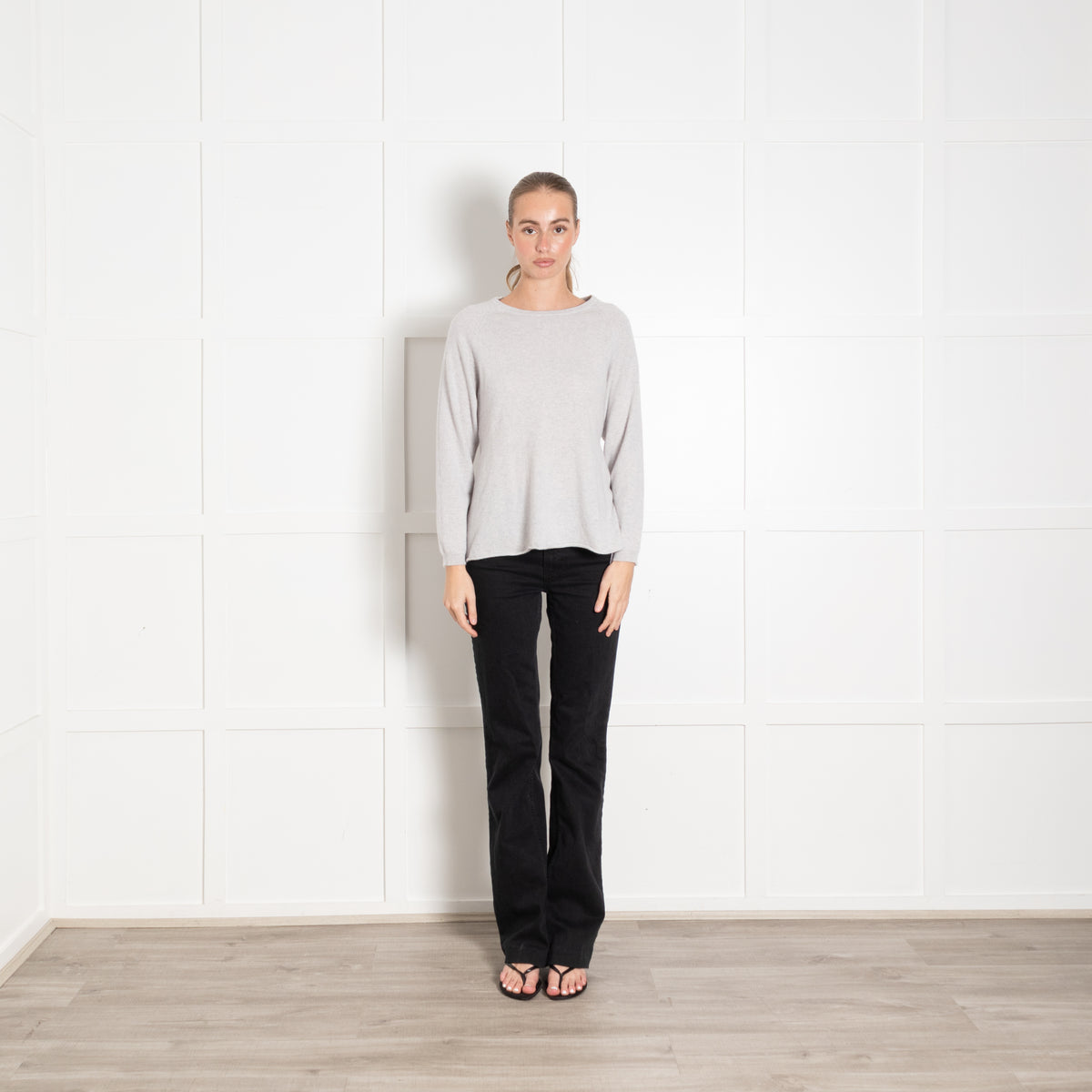 Gerts Oslo Pale Grey Round Neck Cashmere Jumper
