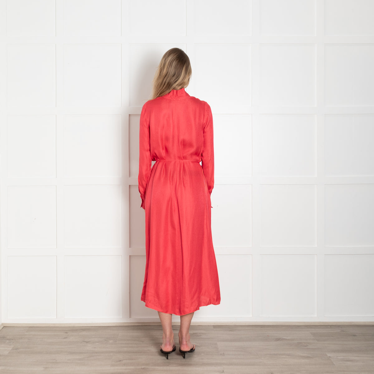 Forte Forte Berry Pink High Neck Midi Dress