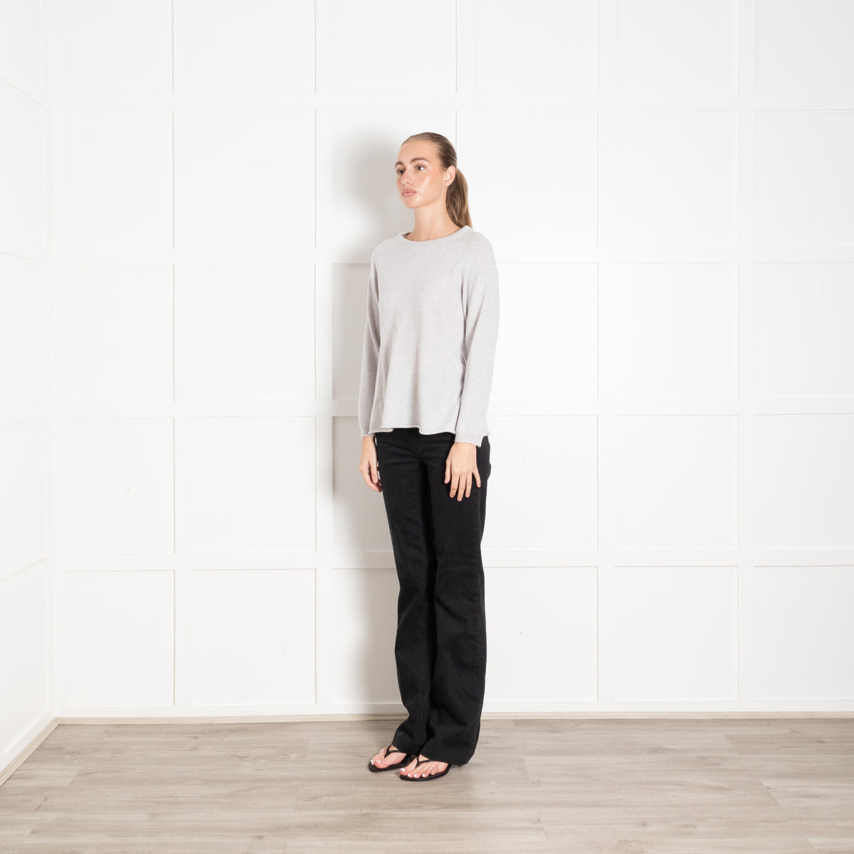 Gerts Oslo Pale Grey Round Neck Cashmere Jumper
