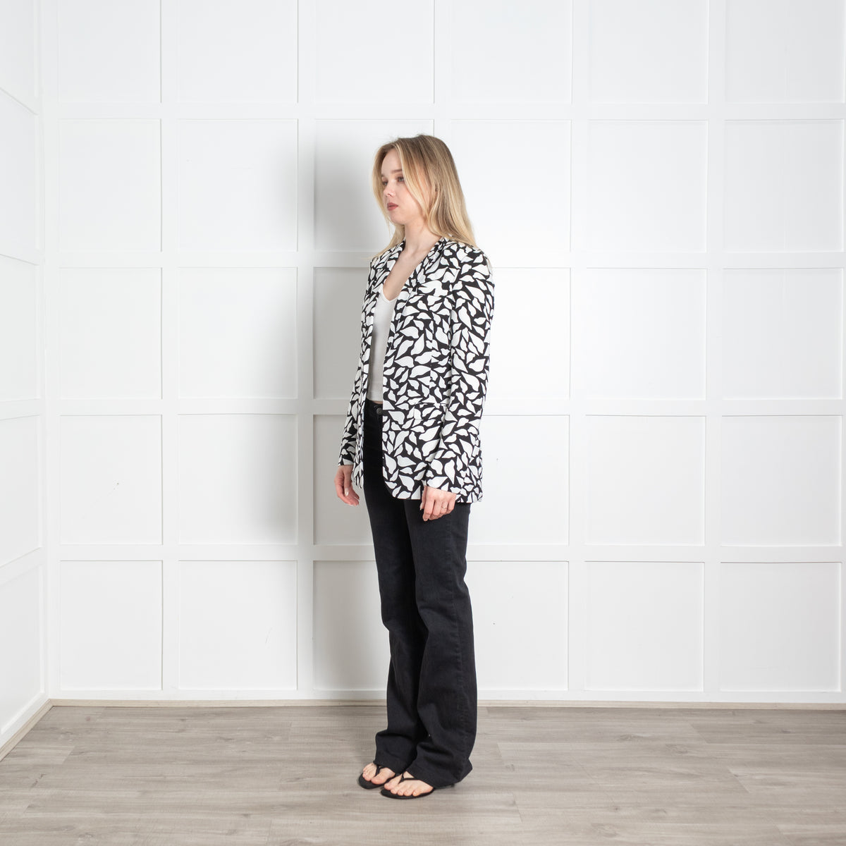 Diane Von Furstenberg White Black Lip Print Blazer