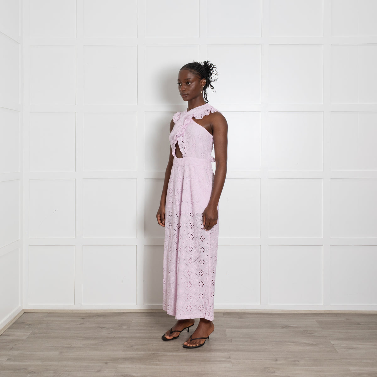 Alice McCall Pink Broderie Anglaise Cross Back Jumpsuit