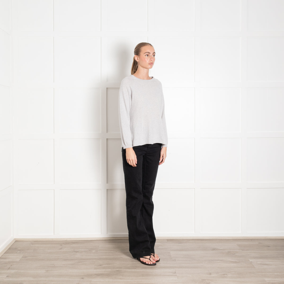 Gerts Oslo Pale Grey Round Neck Cashmere Jumper