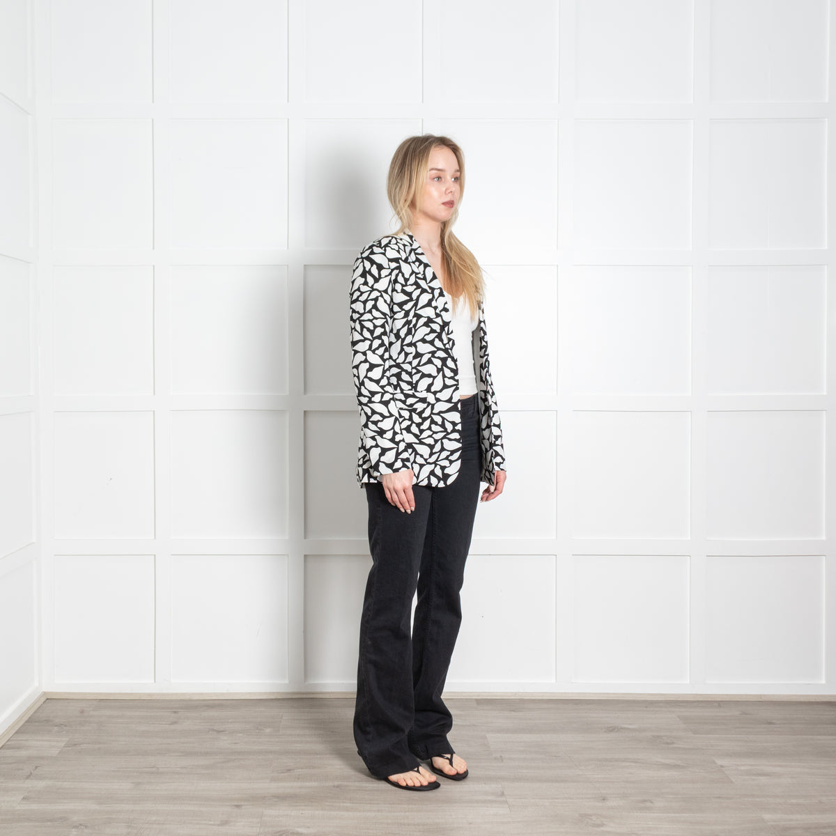 Diane Von Furstenberg White Black Lip Print Blazer