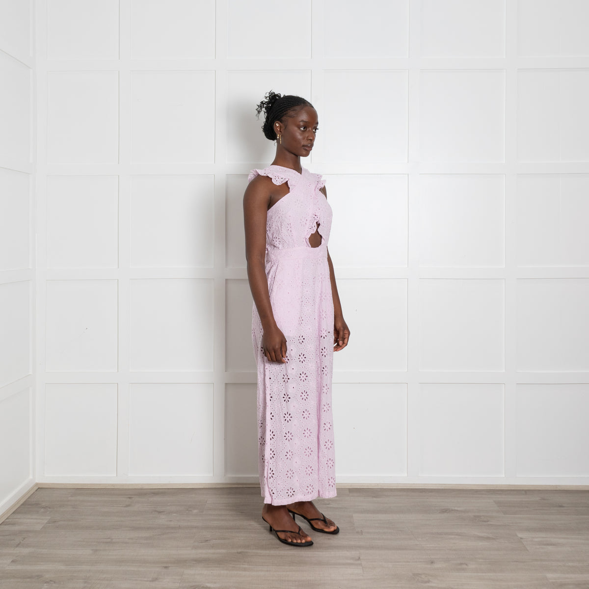 Alice McCall Pink Broderie Anglaise Cross Back Jumpsuit