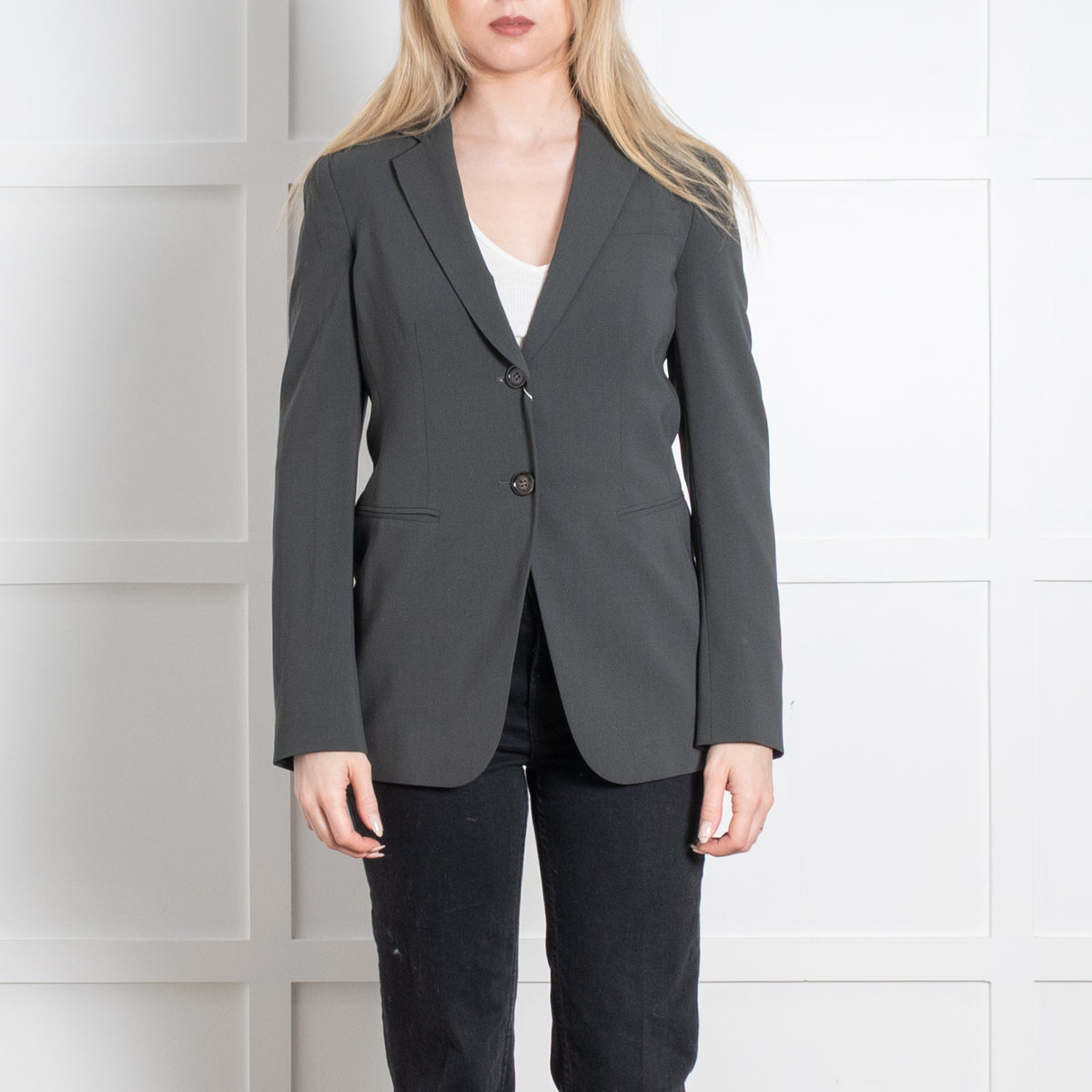 Armani Collezioni Green Fine Wool Blazer Jacket