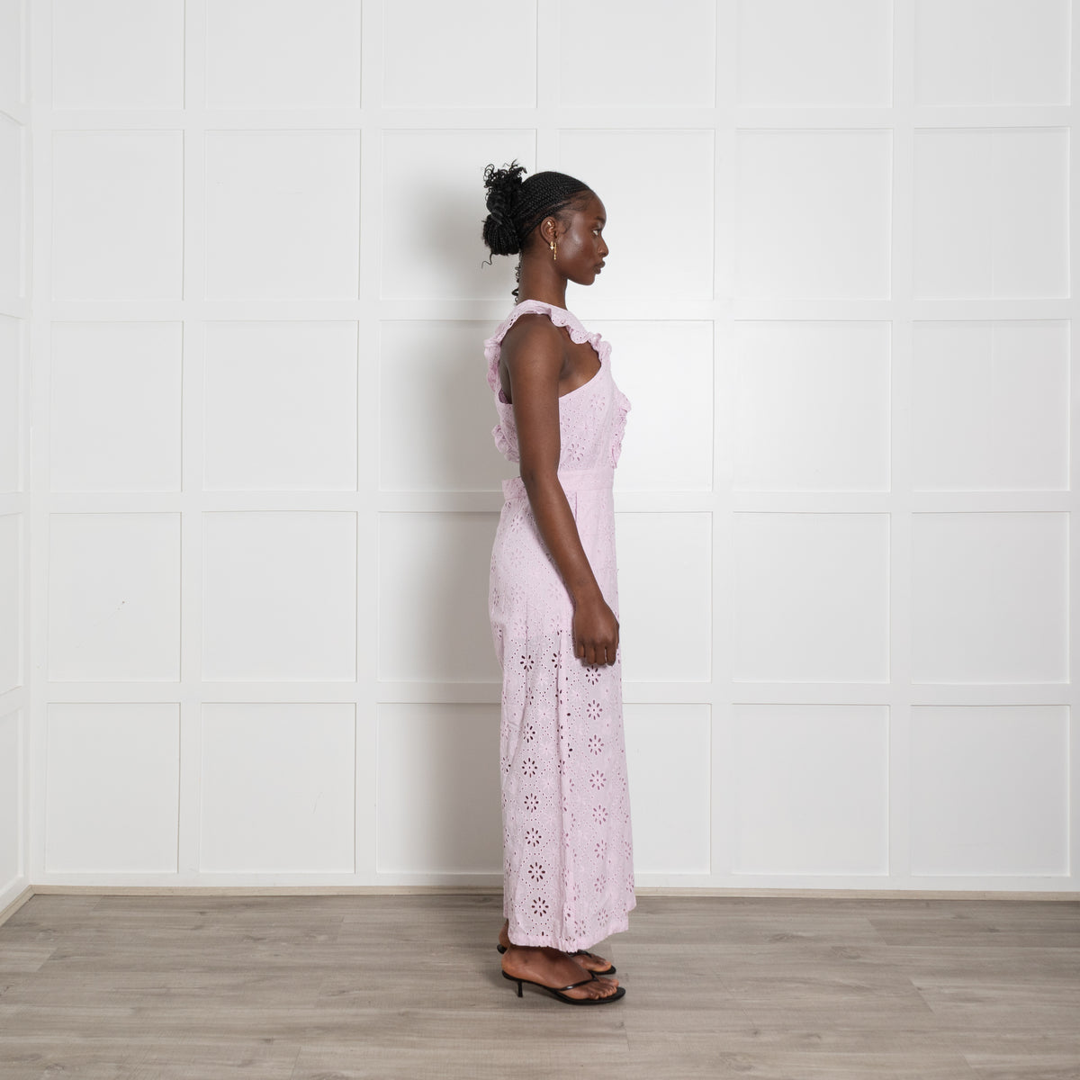 Alice McCall Pink Broderie Anglaise Cross Back Jumpsuit