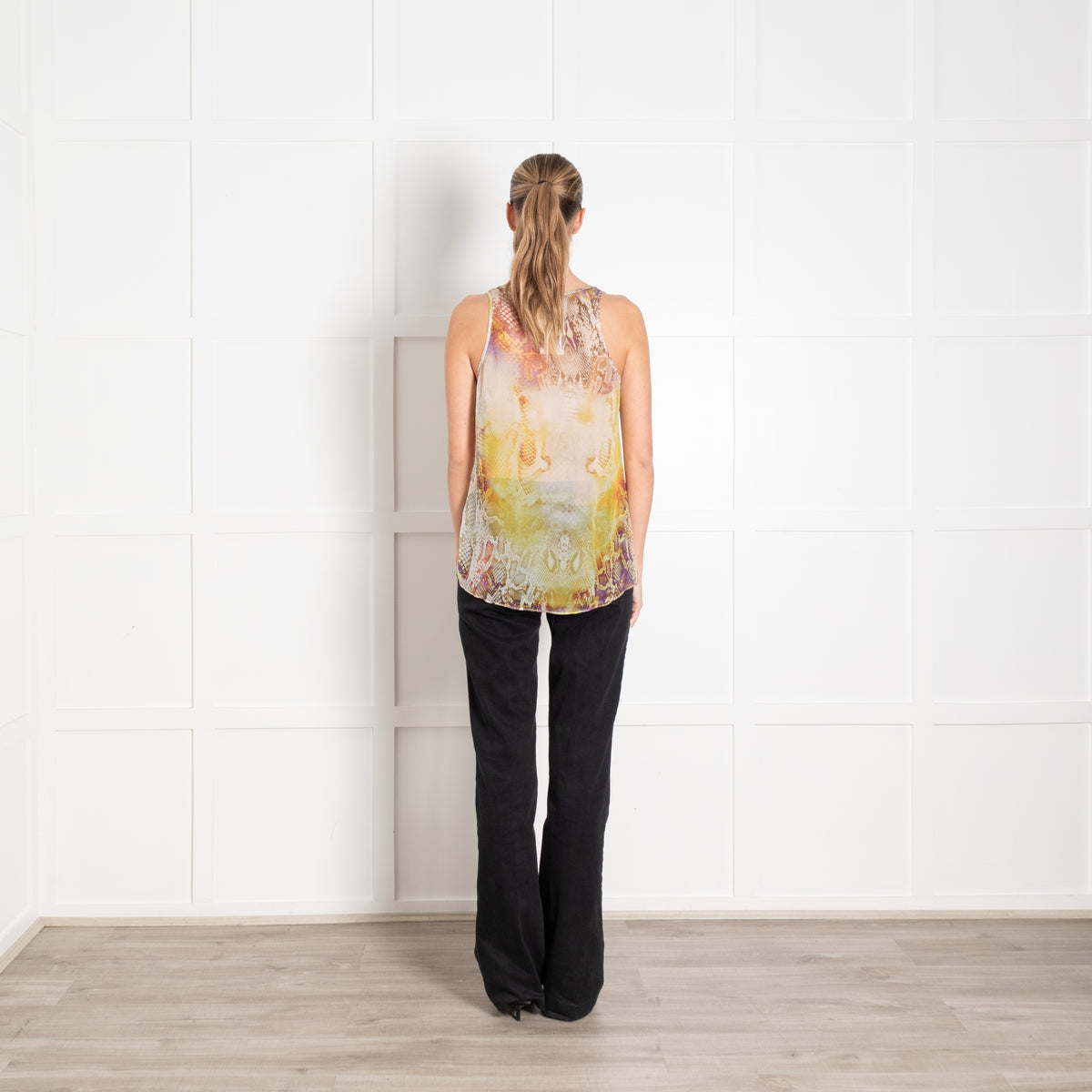 Faith Connexion Cream Yellow Orange Snake Print Vest
