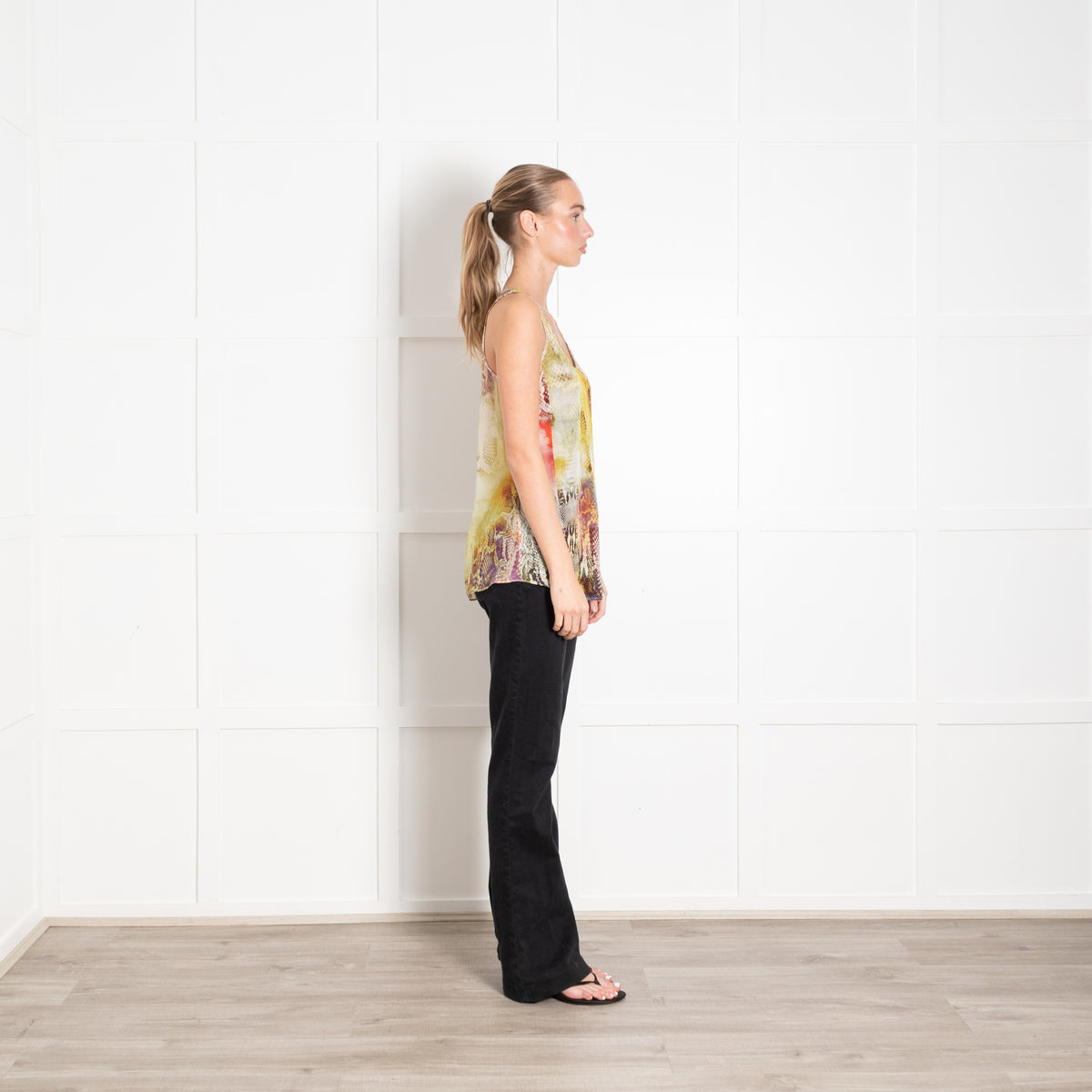 Faith Connexion Cream Yellow Orange Snake Print Vest