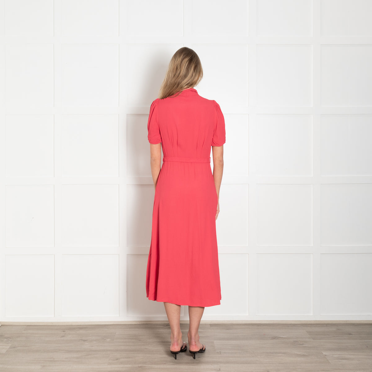 Ghost Raspberry Red Belted Tea Dress