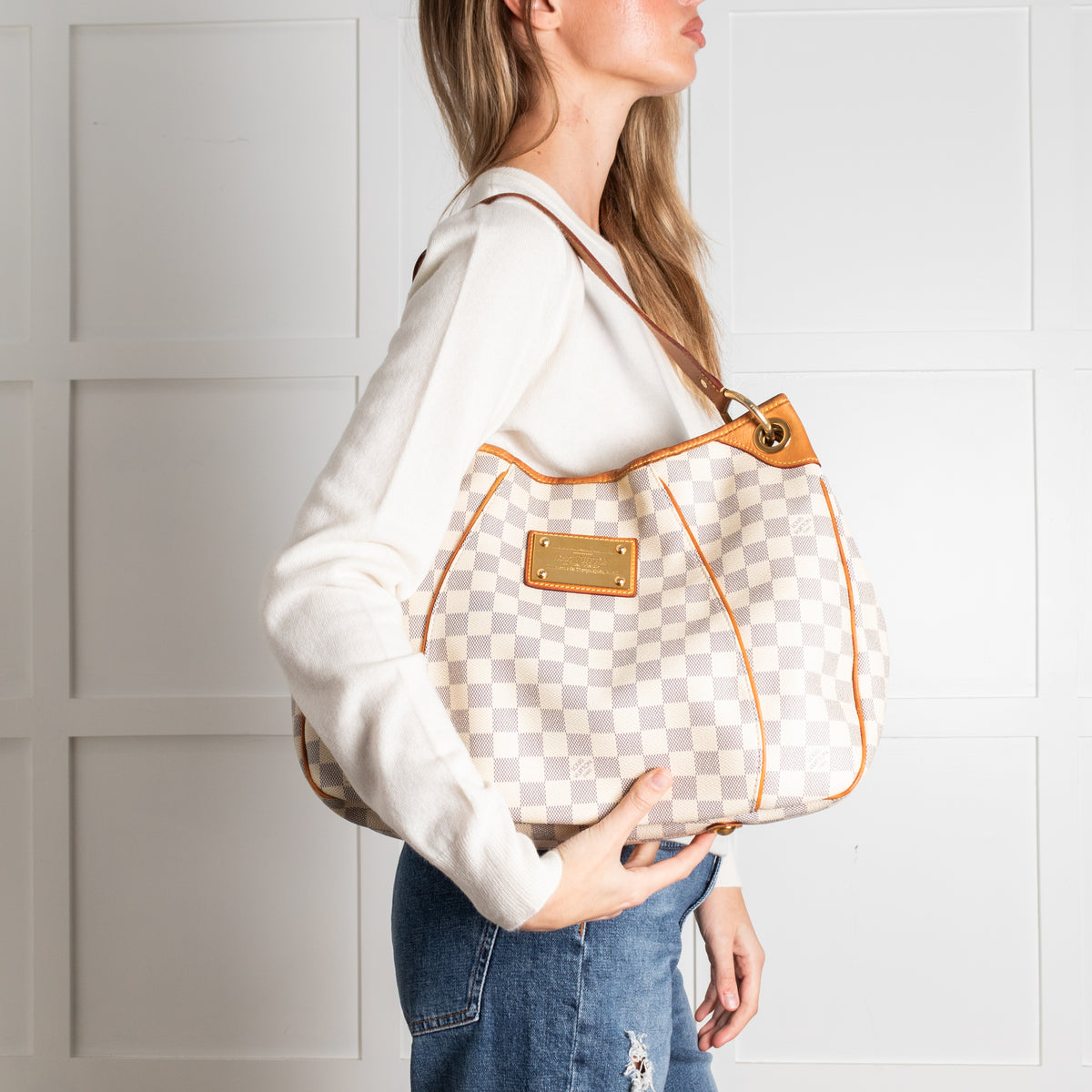 Louis Vuitton Cream Damier Azur Galliera PM Shoulder Bag