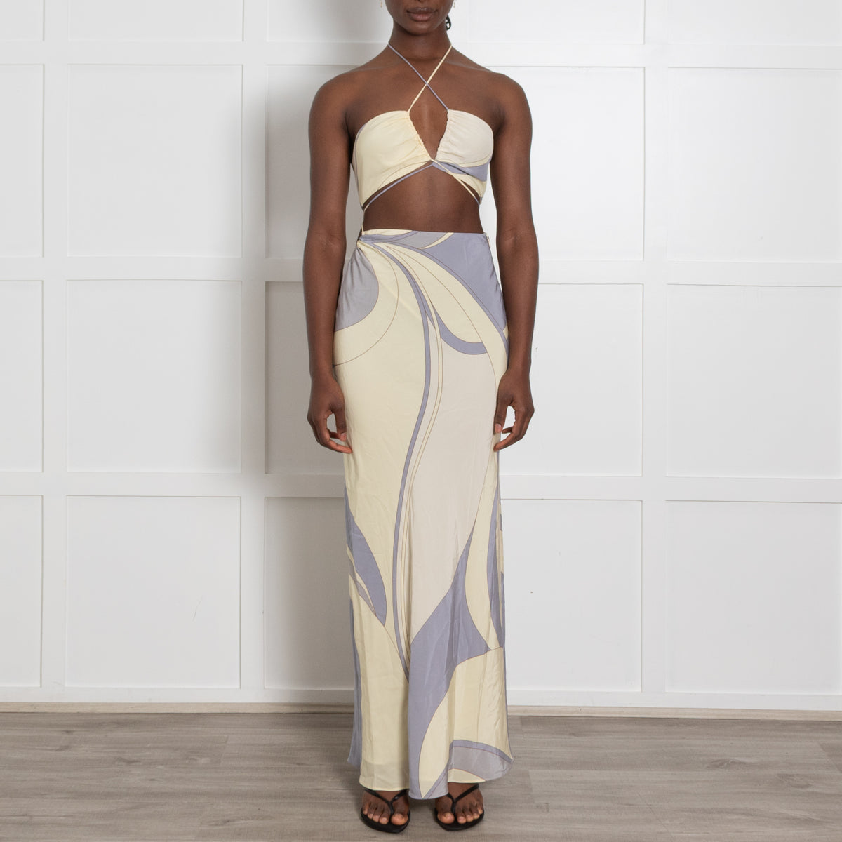 SIR the Label Yellow and Lilac Silk Cutout Co-Ord