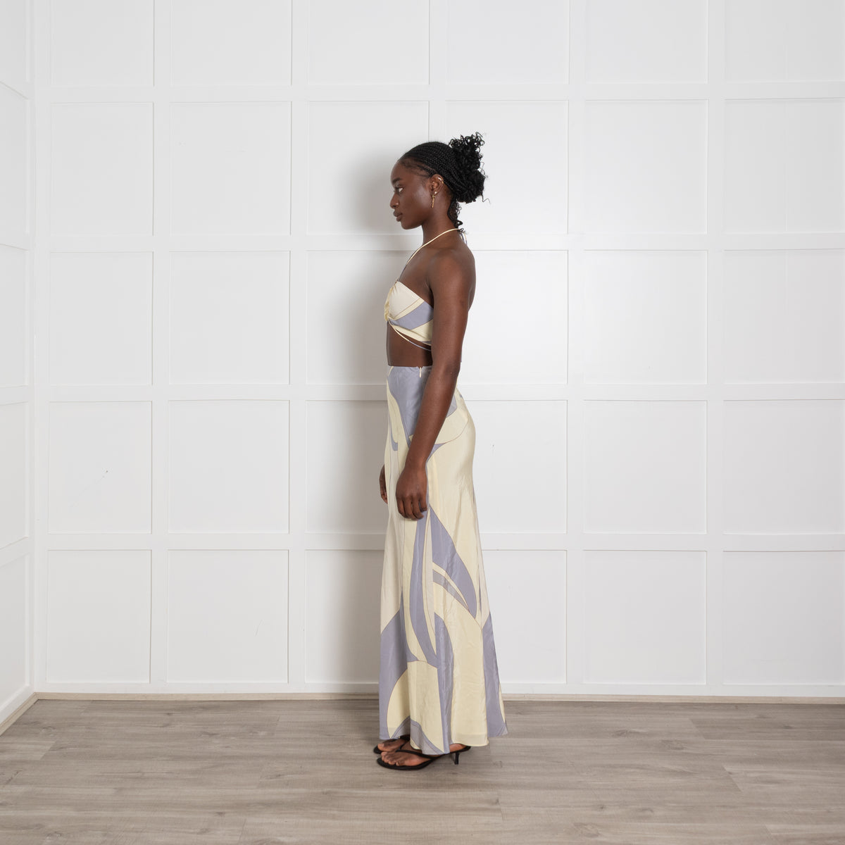 SIR the Label Yellow and Lilac Silk Cutout Co-Ord