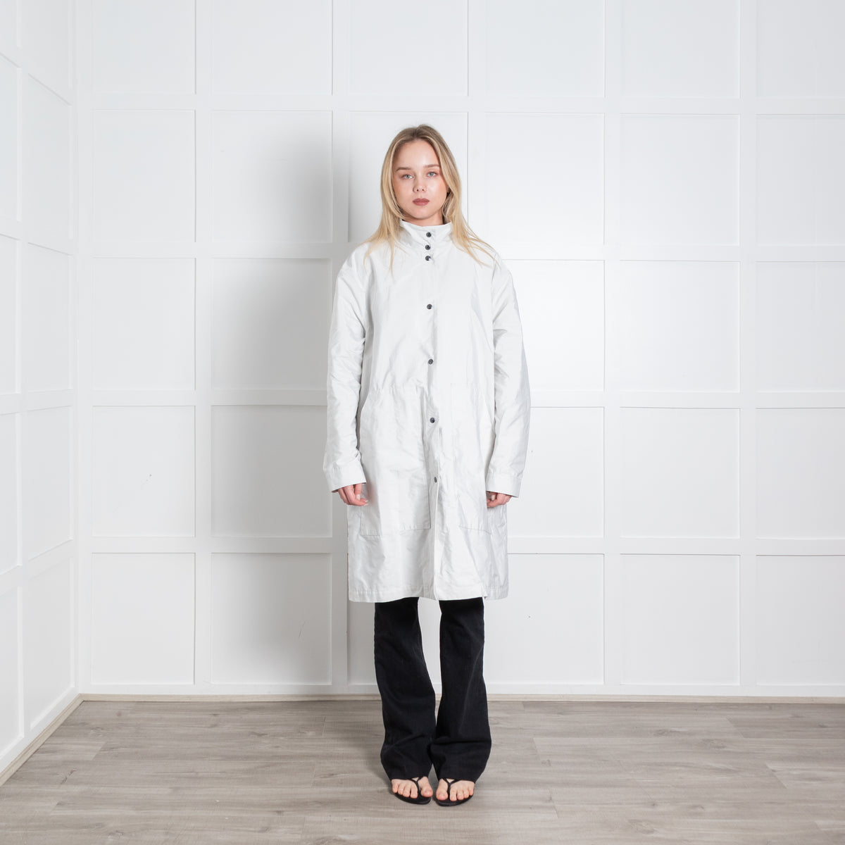 Sarah Pacini Neutral Oversized Coat