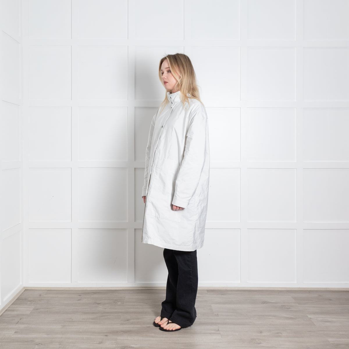 Sarah Pacini Neutral Oversized Coat