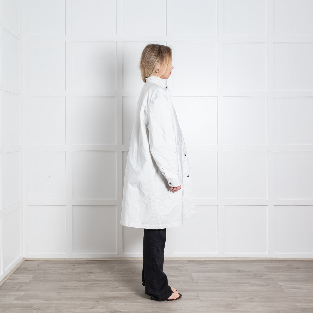 Sarah Pacini Neutral Oversized Coat
