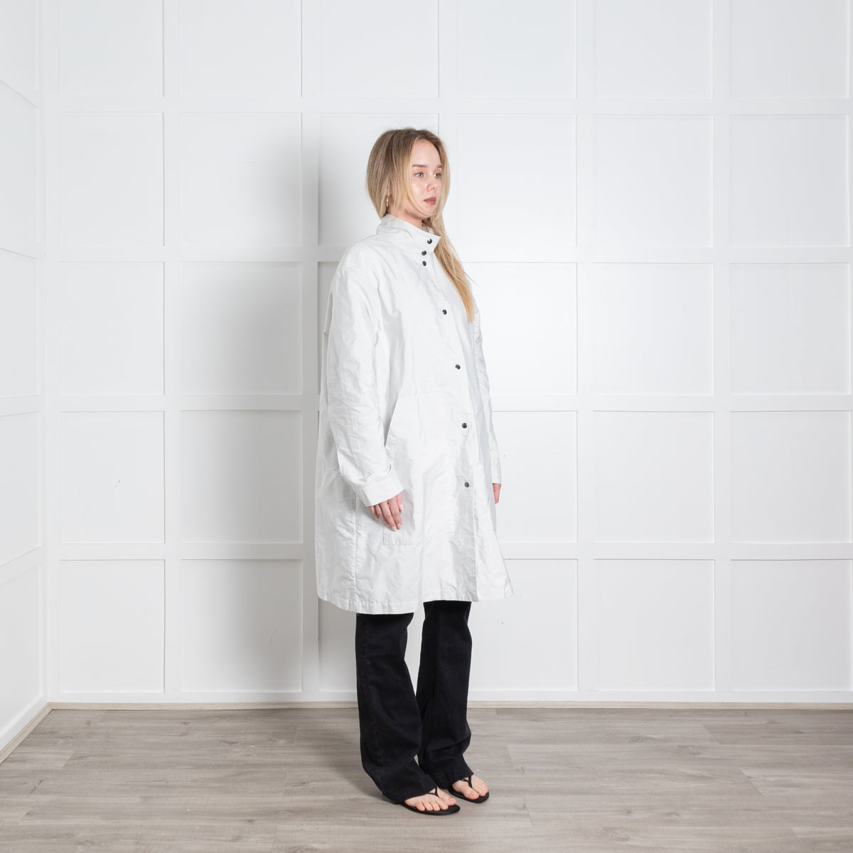 Sarah Pacini Neutral Oversized Coat