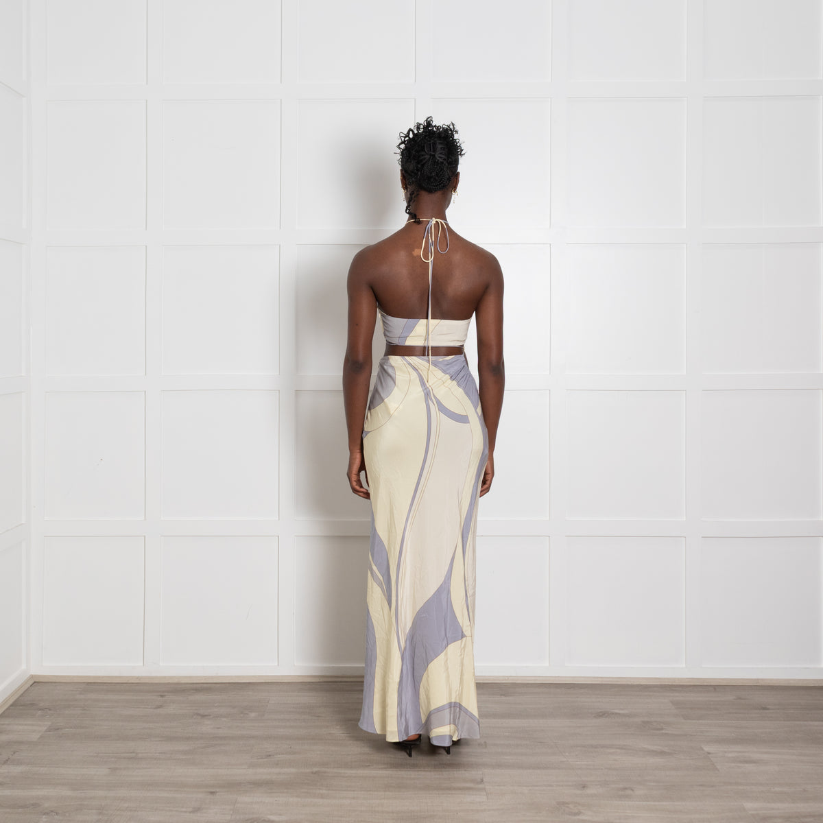 SIR the Label Yellow and Lilac Silk Cutout Co-Ord